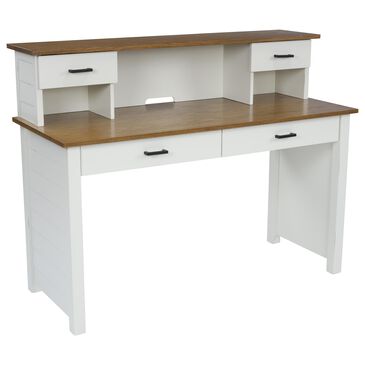 Homestyles Portsmouth Desk with Hutch in White, , large