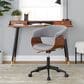 Lumisource Vintage Mod Office Chair with Light Grey Cushion in Walnut and Black, , large
