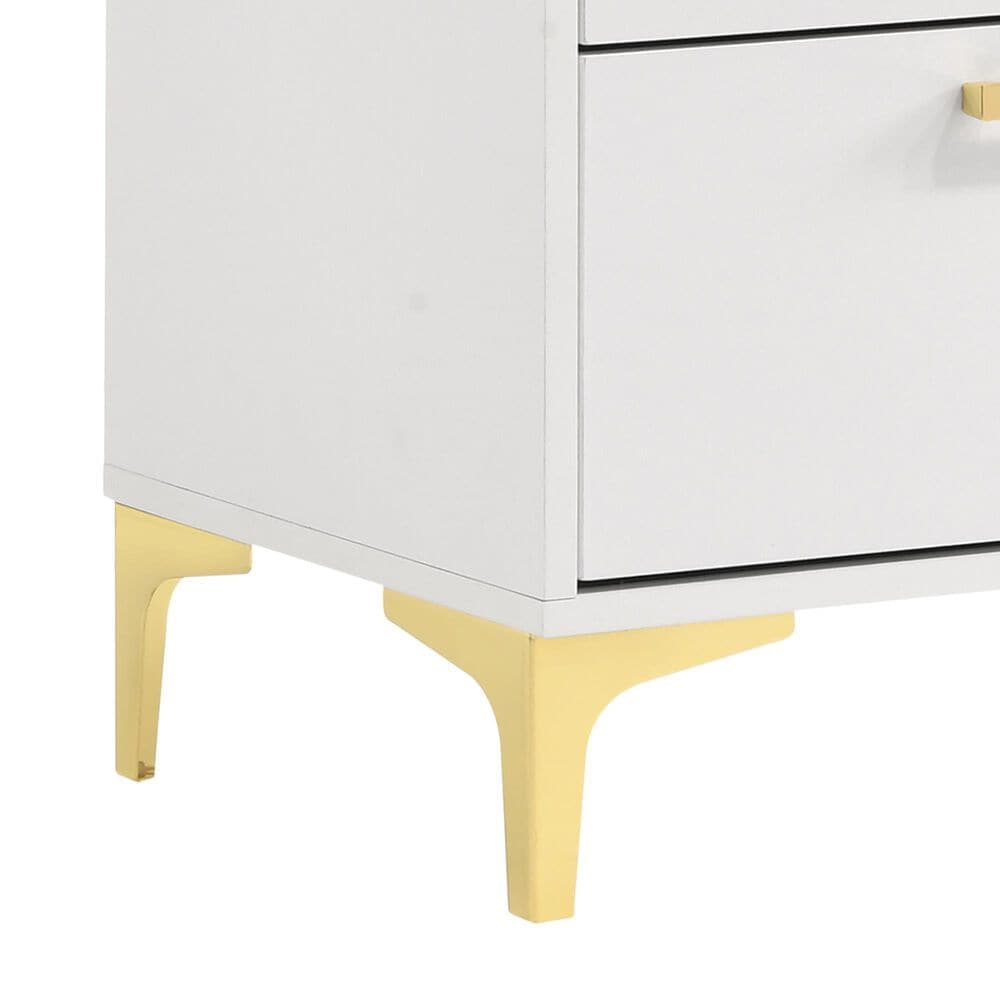 Pacific Landing Kendall 2-Drawer Nightstand in Gold and White, , large