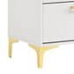 Pacific Landing Kendall 2-Drawer Nightstand in Gold and White, , large