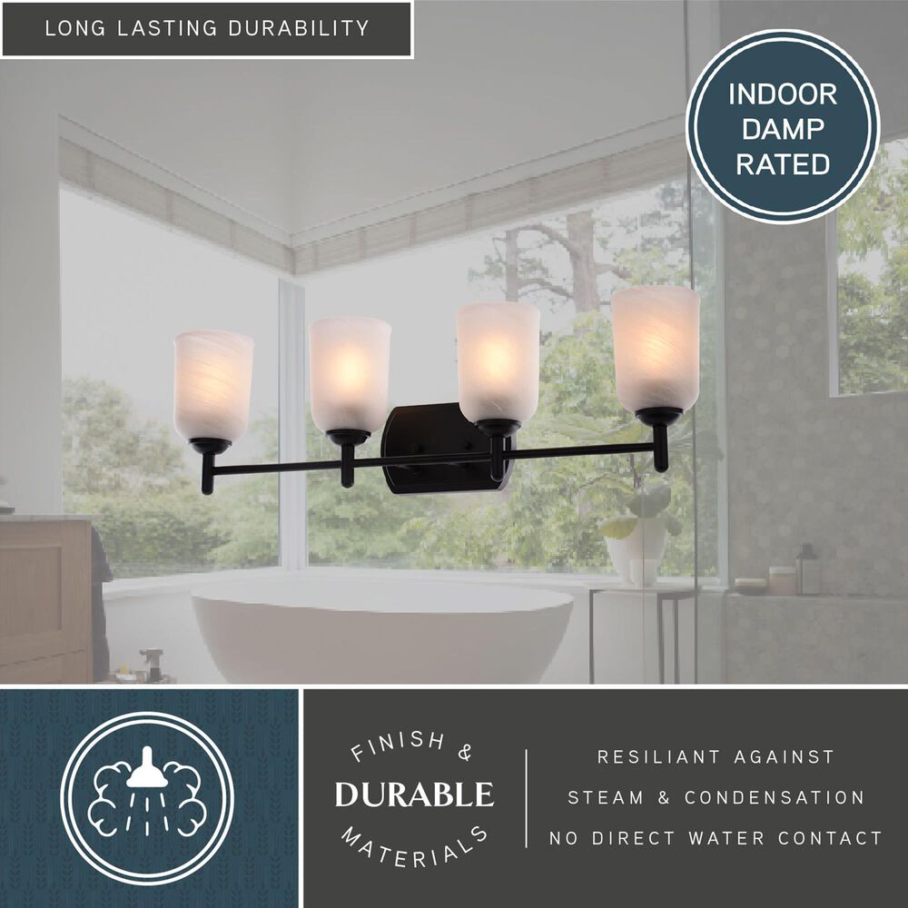 Vaxcel Laurelhurst 4-Light Bathroom Vanity in Matte Black, , large