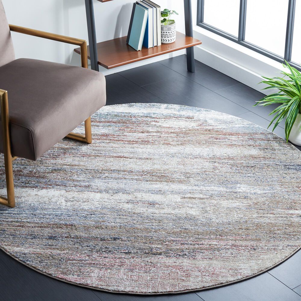 Safavieh Jasmine JSM337F 5&#39;3&quot; Round Grey and Blue Area Rug, , large
