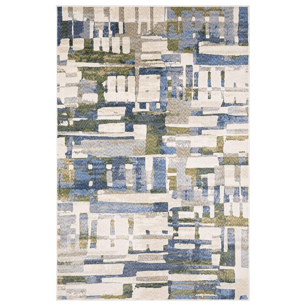 Oriental Weavers Tisdell TIS01 Blue and Green 3"9" x 5"2" Area Rug, , large
