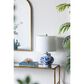 A&B Home Floral Vase Table Lamp in Blue and White, , large