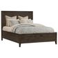 Hawthorne Furniture Norwich Queen Platform Panel Bed with LED Lighting in Dark Rustic Oak, , large