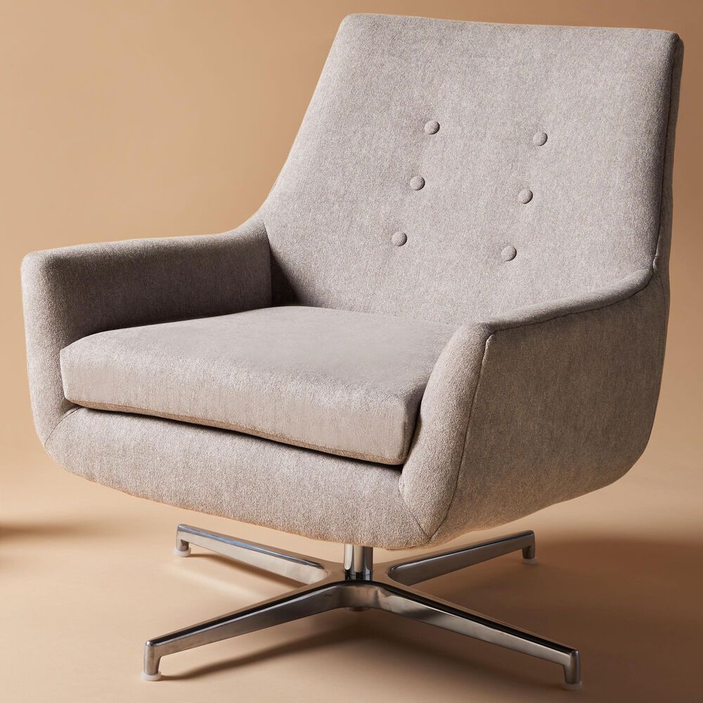 Safavieh Jayla Swivel Accent Chair in Light Grey and Silver, , large