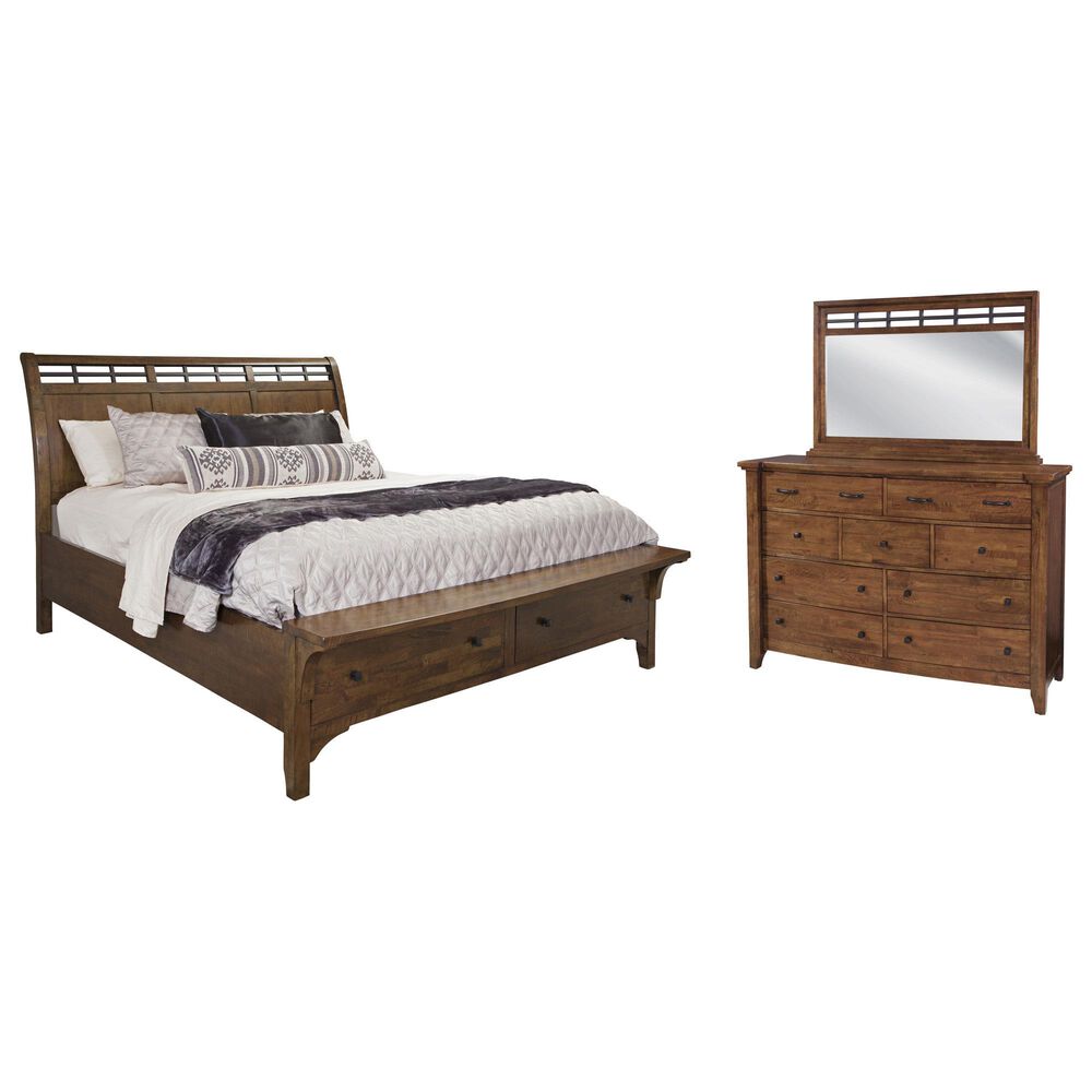 Cedar and Sage Whistler Retreat 3 Piece California King Storage Bedroom Set in Warm Chestnut, , large
