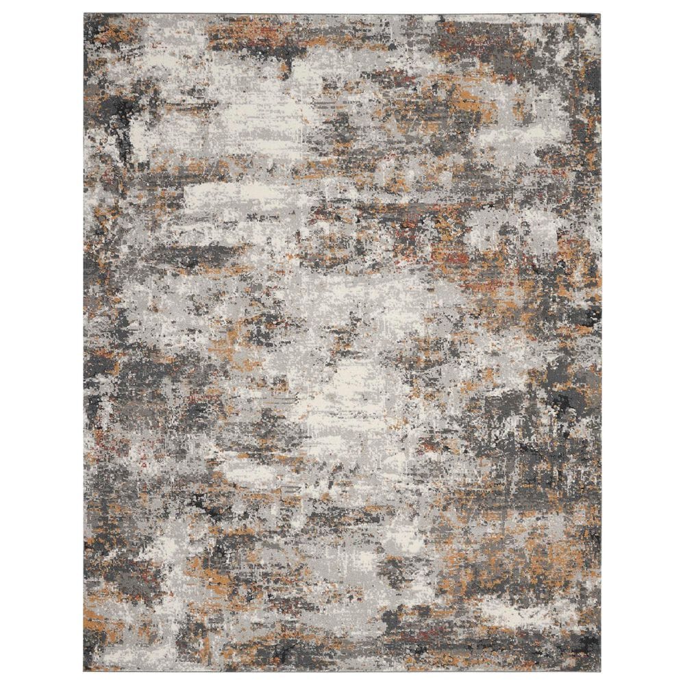 Nourison Tangra TNR03 7"10" x 9"10" Grey and Multicolor Area Rug, , large