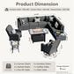 HOMLUX 11-Piece Patio Sectional Set in Black, , large