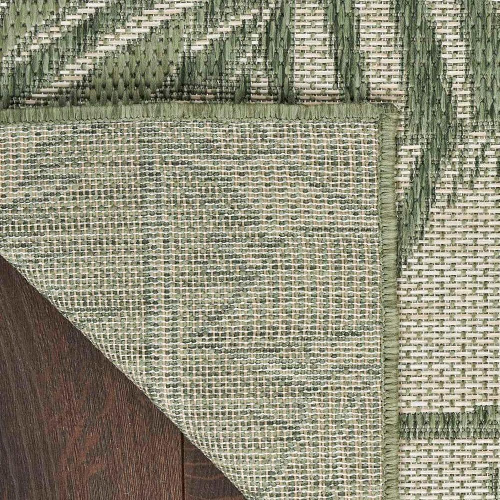 Nourison Garden Oasis GOA02 Green and Ivory 3&#39; x 5&#39; Indoor/Outdoor Area Rug, , large