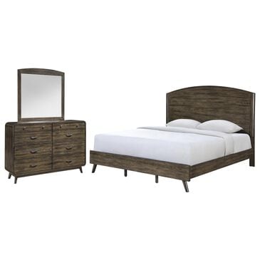 New Heritage Design Rex 3-Piece California King Panel Bedroom Set in Walnut, , large