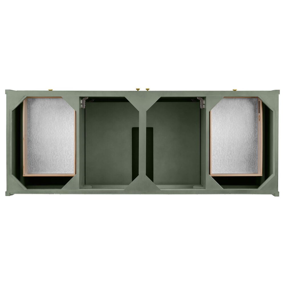 James Martin Vanities Chicago 60" Single Bathroom Vanity in Smokey Celadon with 3 cm Eternal Jasmine Pearl Quartz Top, Rectangular Sink and FreePower Wireless Charger, , large