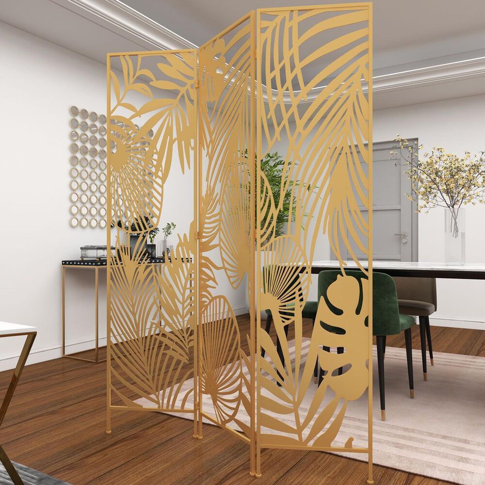 Maple and Jade Room Divider Screen in Gold NFM