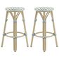 Furniture of America Eldridge 26" Patio Bar Stool in Natural and Blue (Set of 2), , large