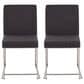 Lumisource Fuji Side Chair with Charcoal Cushion in Brushed Stainless Steel (Set of 2), , large