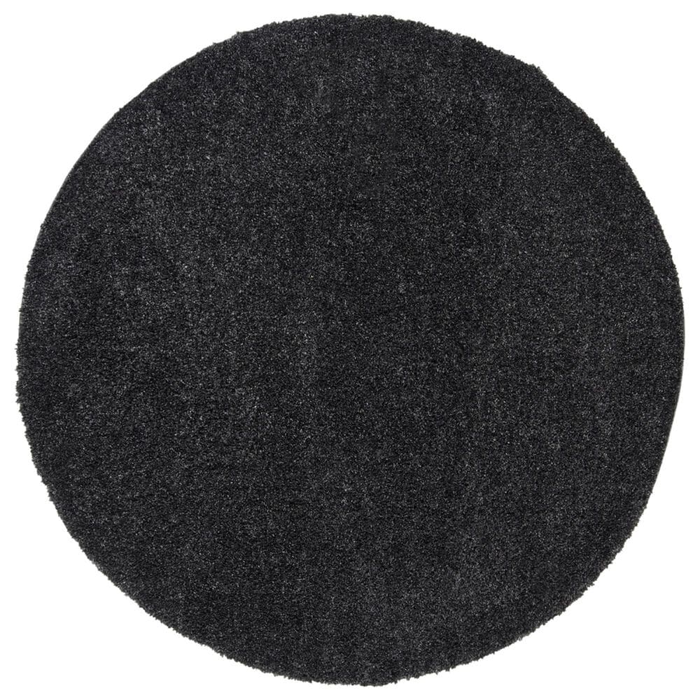 Safavieh August Shag AUG900H 9" Round Charcoal Area Rug, , large