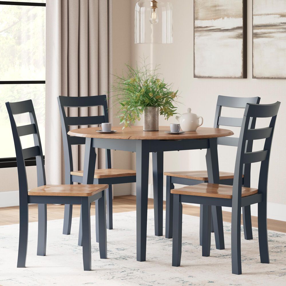 Ashley Gesthaven 5-Piece Dining Set in Natural and Blue, , large