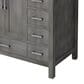 Lexora Home Jacques 36" Left Offset Single Bathroom Vanity in Distressed Grey with 2 cm White Carrara Marble Top and Rectangular Sink, , large