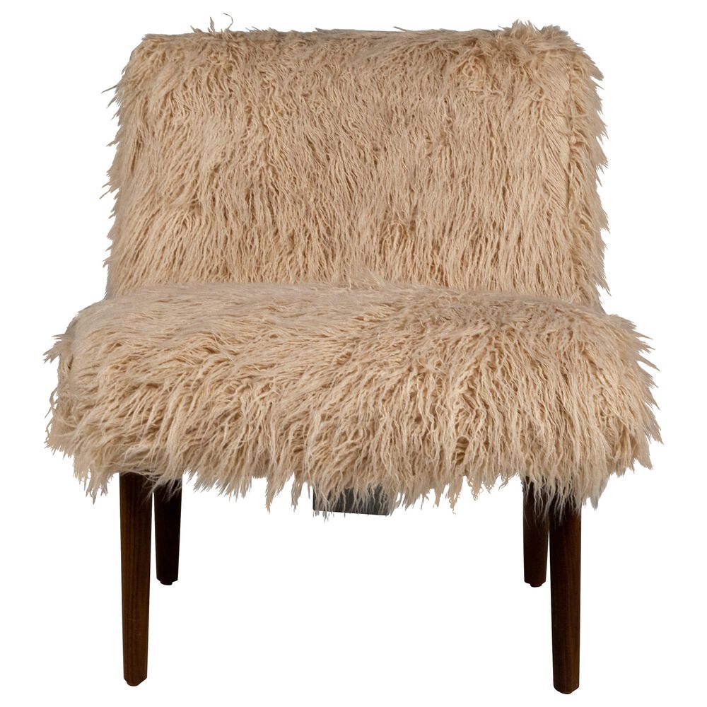 Jonathan Louis Forbes Accent Chair in Sand Llama Fur, , large