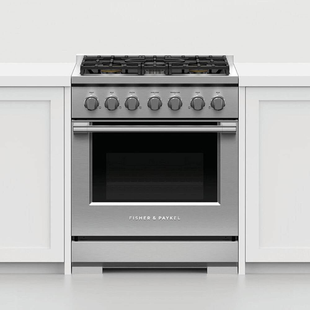 Fisher &amp; Paykel 30&quot; Freestanding Natural Gas Range with 5 Burners in Stainless Steel, , large
