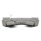 Interlochen 6-Piece Leather Power Reclining Sectional with Power Headrests in Blanca Light Gray, , large