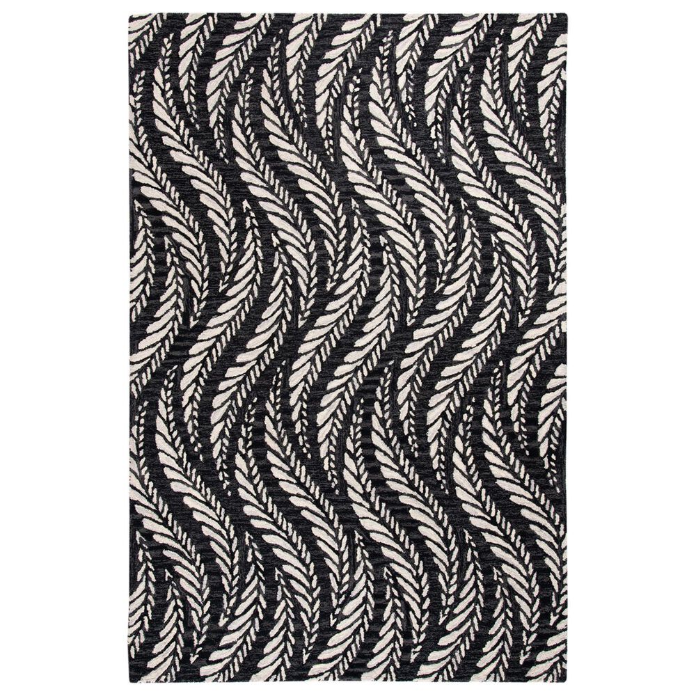 Safavieh Micro-Loop MLP170H 5" x 8" Charcoal and Ivory Area Rug, , large