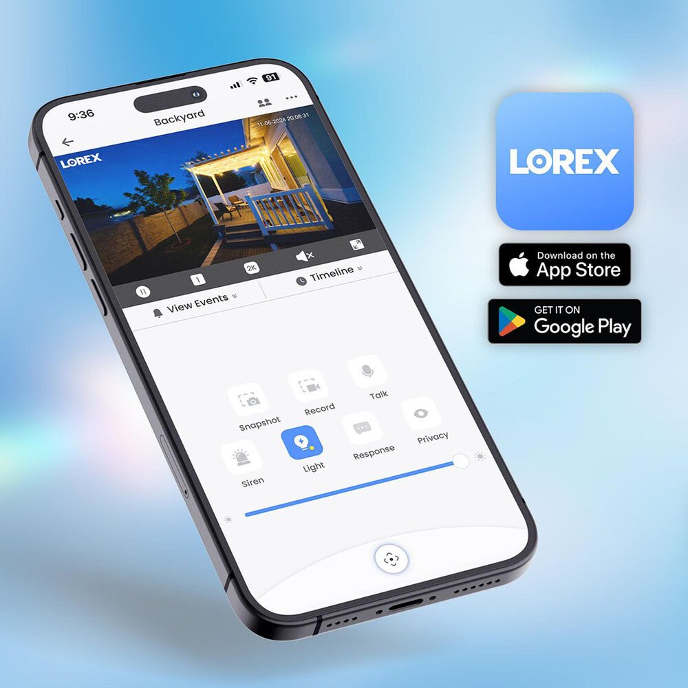 Lorex 2K Wi-Fi Smart Lightbulb Camera in White, , large