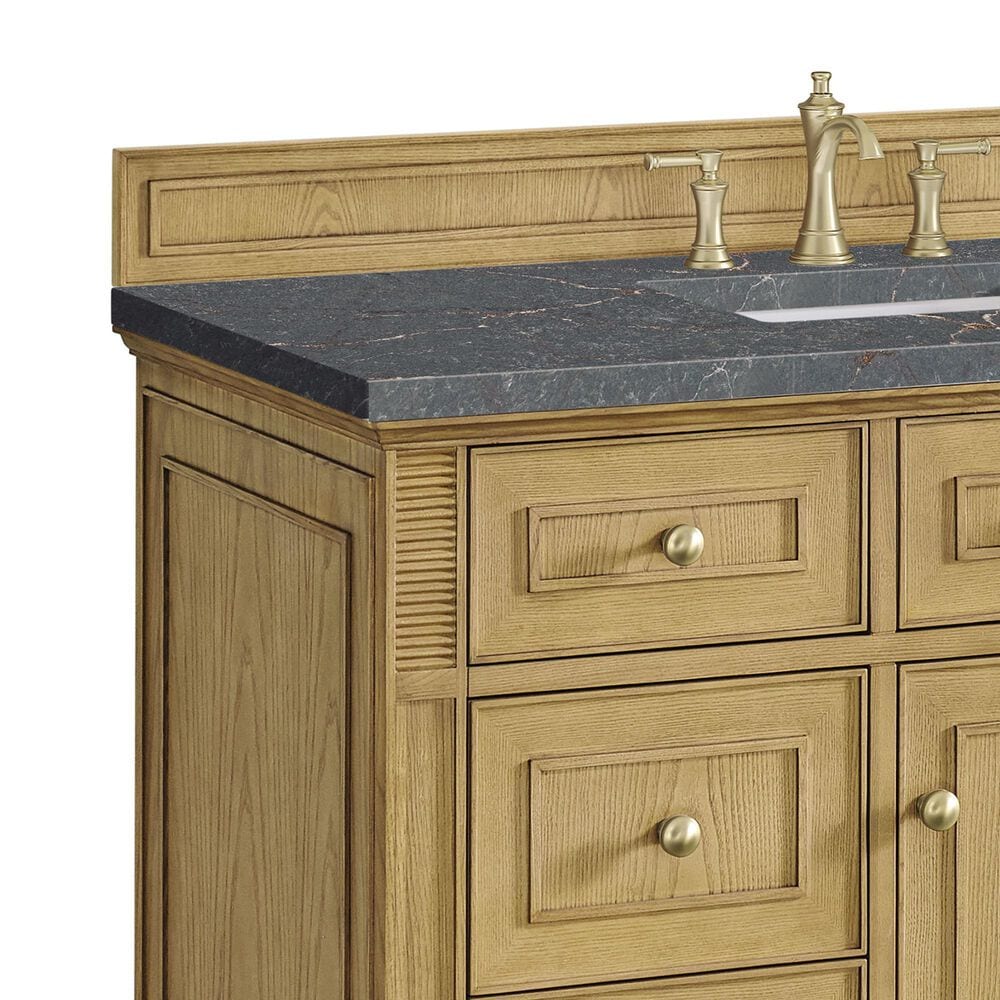 James Martin Vanities Lorelai 48&quot; Single Vanity in Light Natural Oak with 3 cm Parisien Bleu Quartz Top, , large