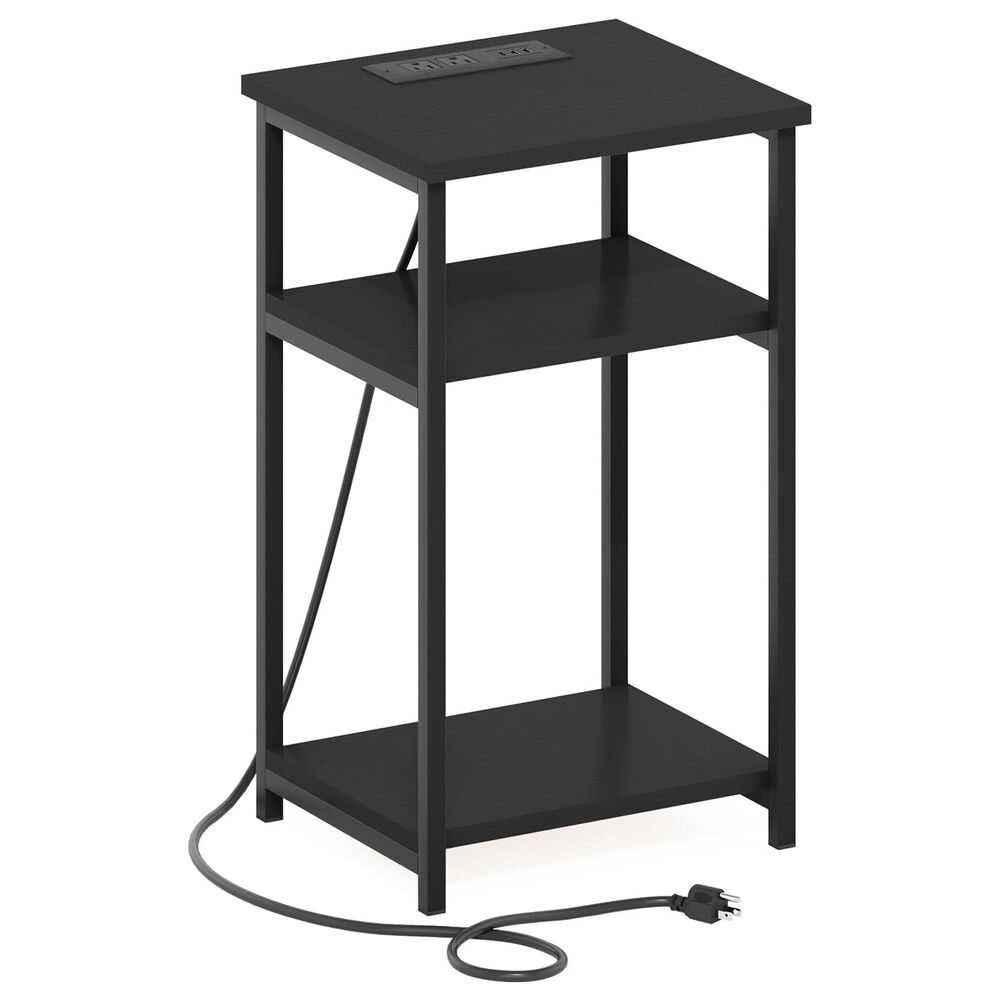 HOMLUX 22.7" 3-Tier End Table in Americano and Black, , large