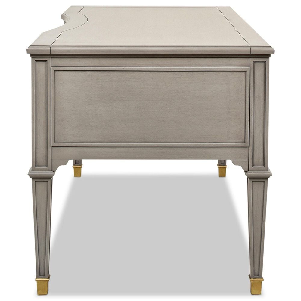 Hearth and Haven Dauphin Executive Desk in Grey and Gold, , large