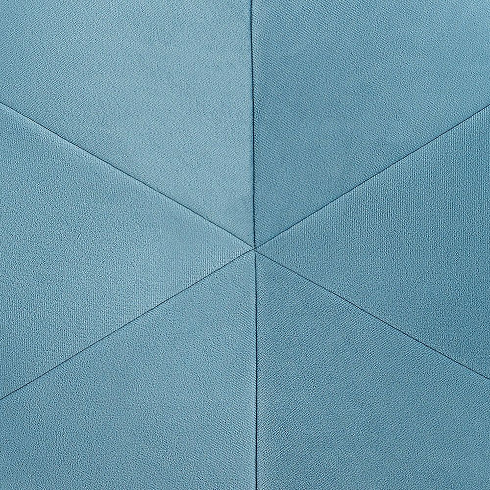 Linon Home Decor Seraphina Vanity Stool with Blue Cushion in Gold, , large