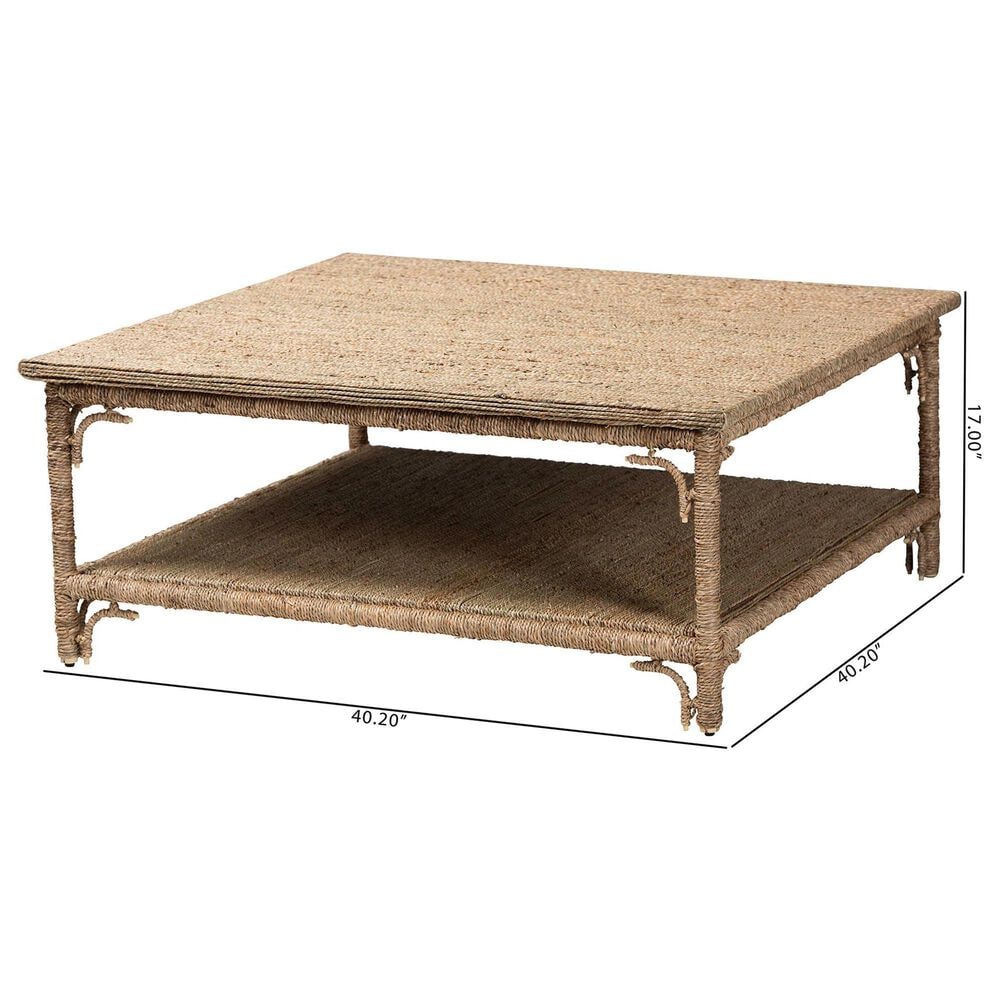 Baxton Studio Ganit Square Coffee Table in Natural Brown, , large