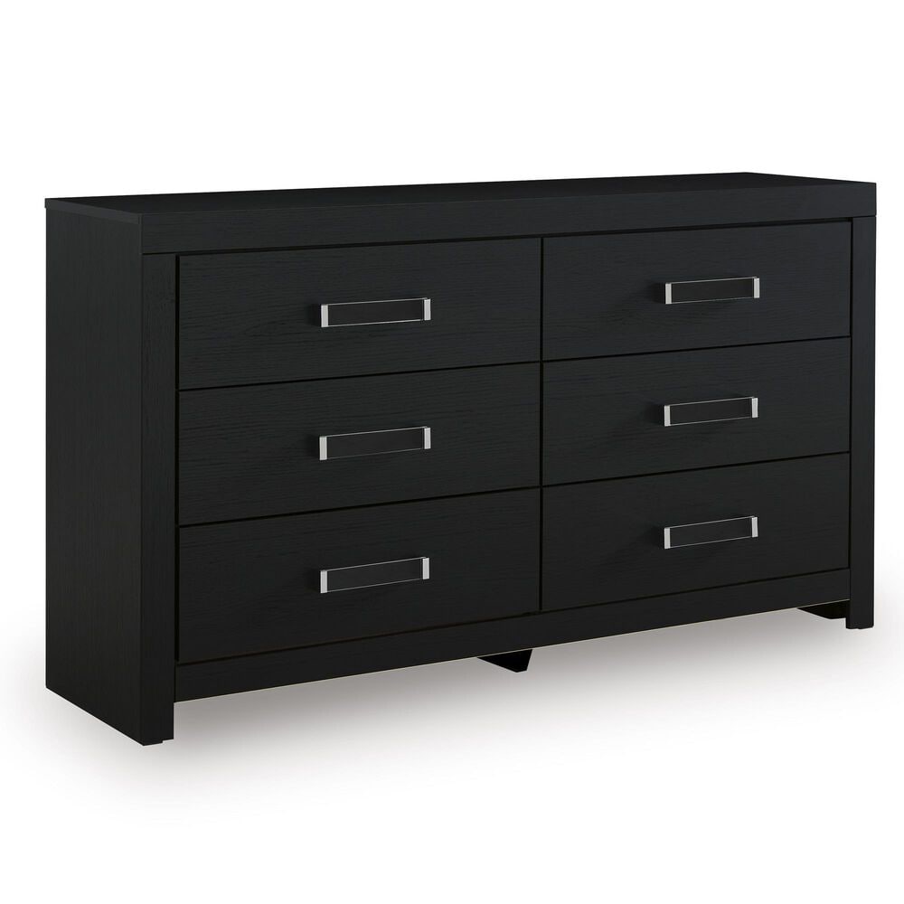 Ashley Maeling Queen LED Panel Bed with Dresser and Nightstand in Matte Black, , large