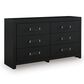 Ashley Maeling Queen LED Panel Bed with Dresser and Nightstand in Matte Black, , large