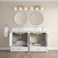 37B Lucerne 60" Double Bathroom Vanity in Bright White with Marble Top and Backsplash, , large