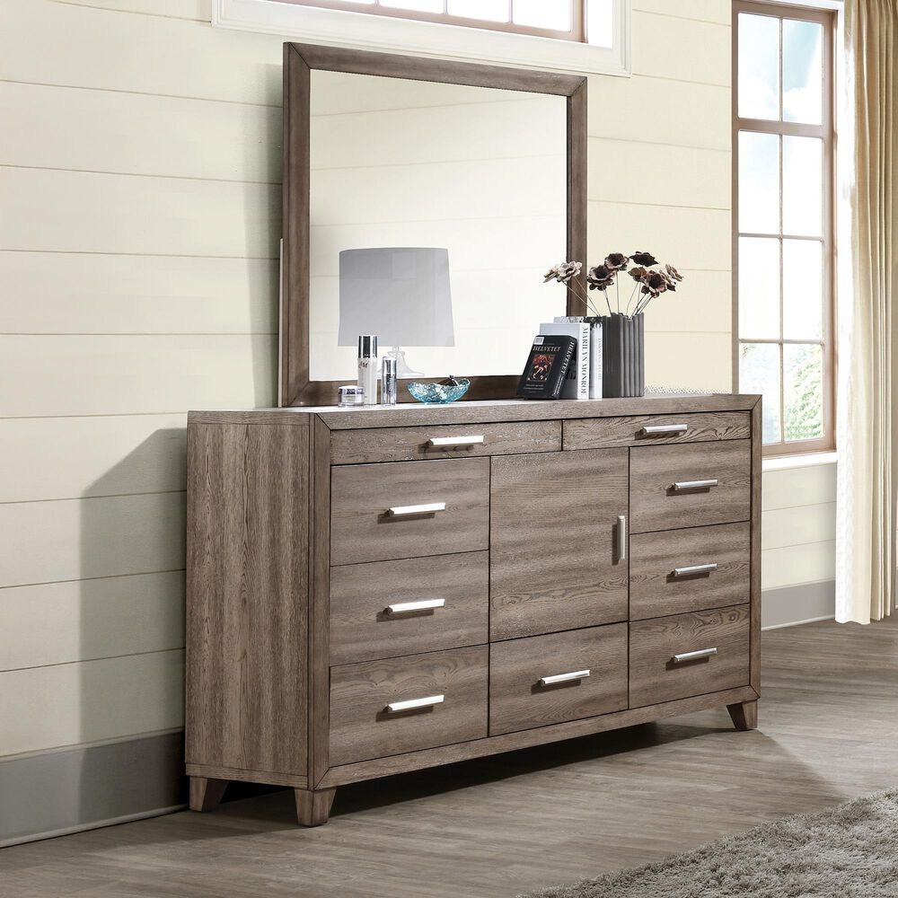 New Heritage Design Harrisburg Dresser Mirror in Walnut Brown, , large