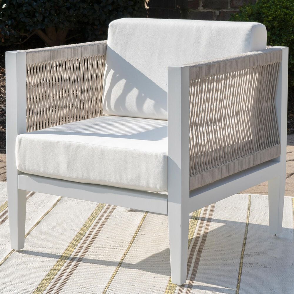 Linon Home Decor Claiborne Patio Arm Chair in Soft White, , large