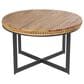 Maple and Jade Beaded Coffee Table with Metal X-Shaped Base in Washed Brown and Black, , large