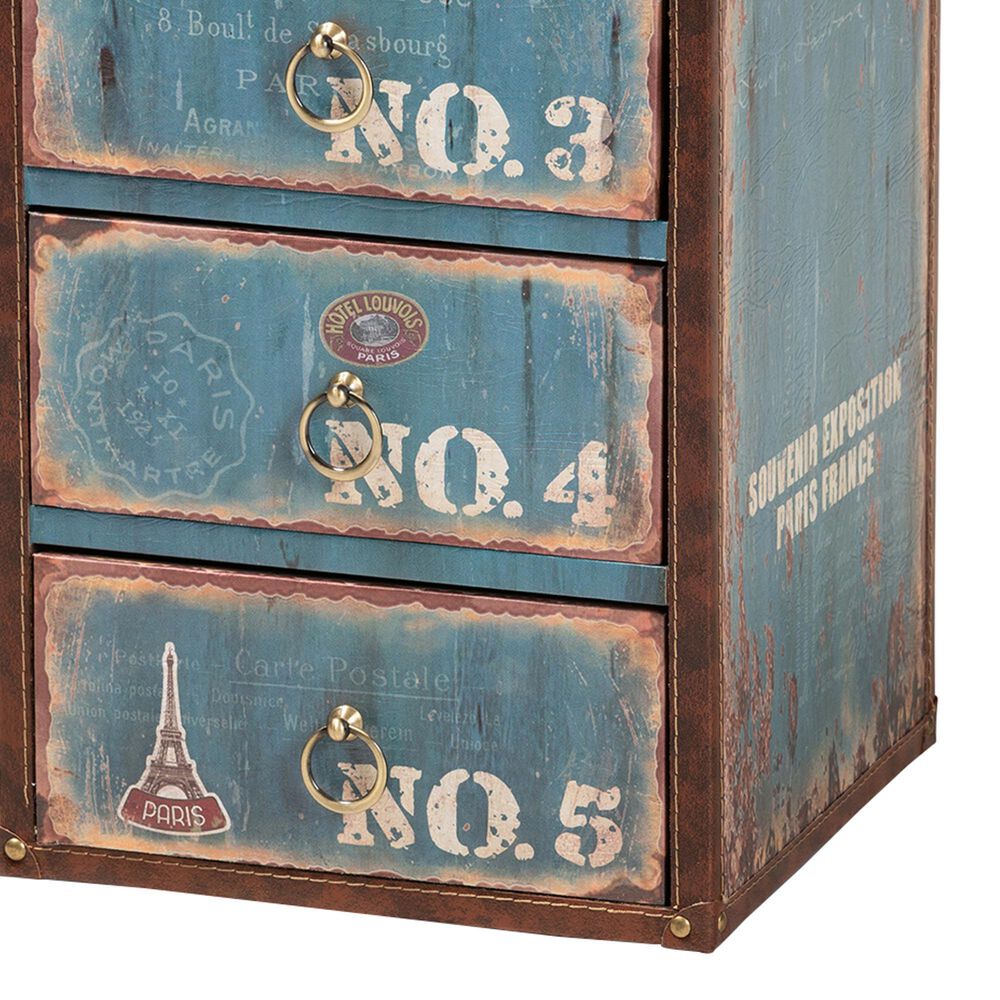 Baxton Studio Alba 5-Drawer Accent Storage Cabinet in Blue, , large