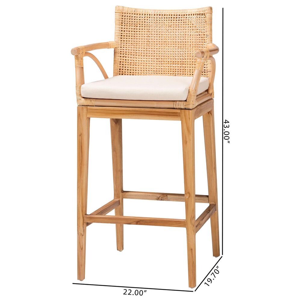 Baxton Studio Storsel Bar Stool in Natural (Set of 2), , large