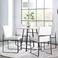 Lumisource Fuji Dining Chair with White Faux Leather Cushion in Black (Set of 2), , large