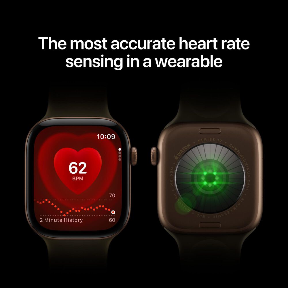 Apple Watch Series 12 (GPS + Cellular) 42mm Space Gray Aluminum Case with Navy Blue Sport Band - M/L, , large