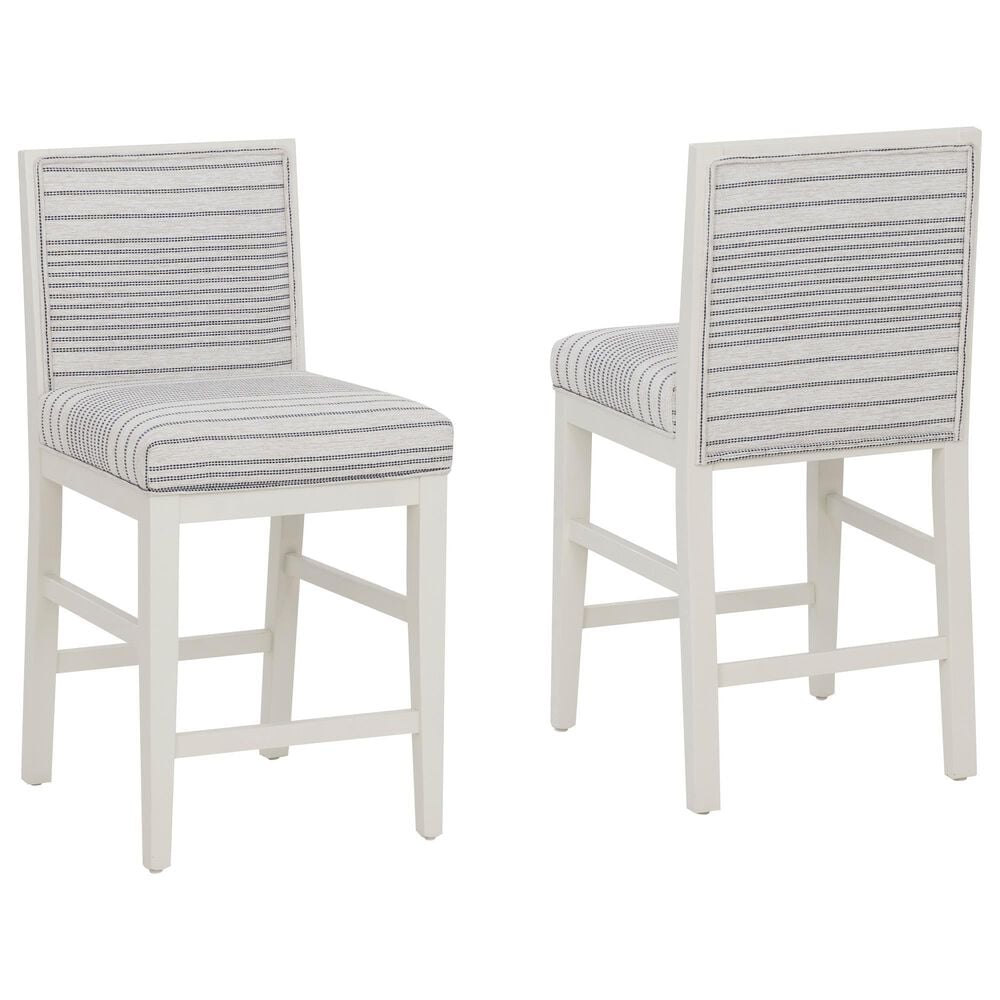 Linon Home Decor Regina Counter Stool with Light Grey Cushion in White (Set of 2), , large