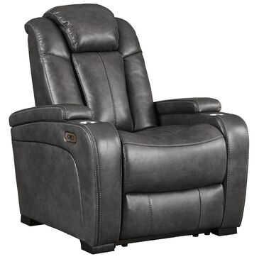 Signature Design by Ashley Turbulance Power Recliner with Adjustable Headrest in Quarry, , large
