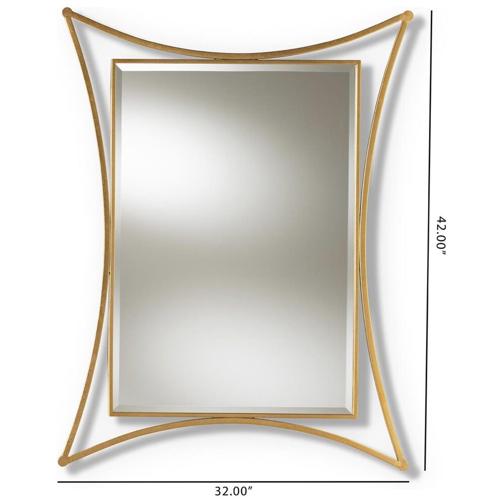 Baxton Studio Melia Accent Wall Mirror in Antique Gold, , large