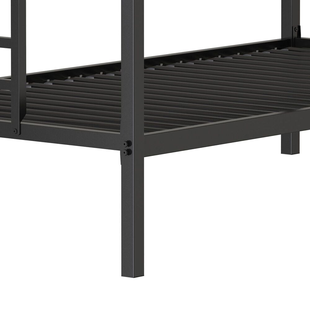 Hearth and Haven Adam Twin over Twin Bunk Bed in Black, , large