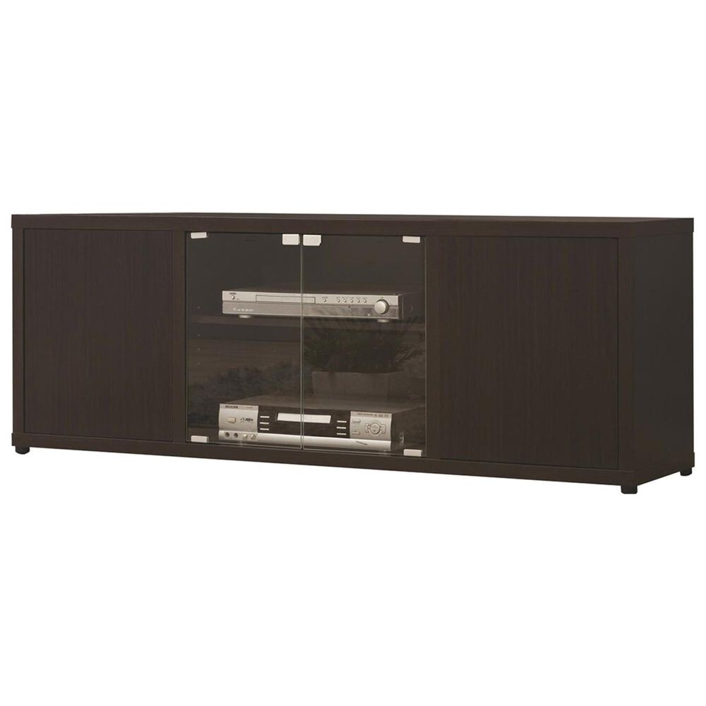Pacific Landing 60" TV Console with Glass Doors in Cappuccino, , large