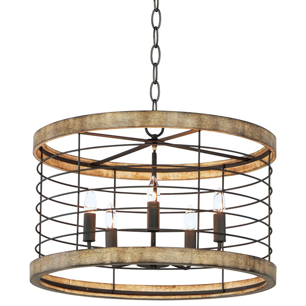 Maxim Lighting Homestead 5-Light Chandelier in Driftwood and Black, , large