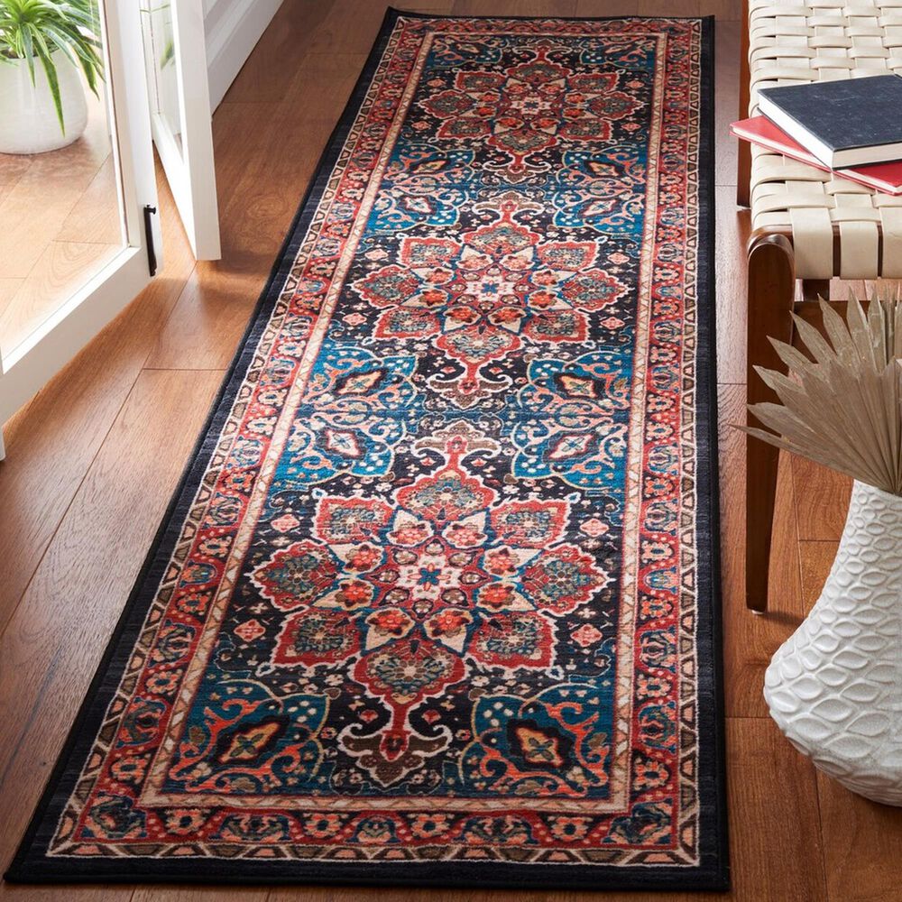 Safavieh Riviera 2&#39;2&quot; x 9&#39; Red and Navy Runner, , large