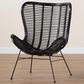 Baxton Studio Colorado Rattan Accent Chair in Black, , large